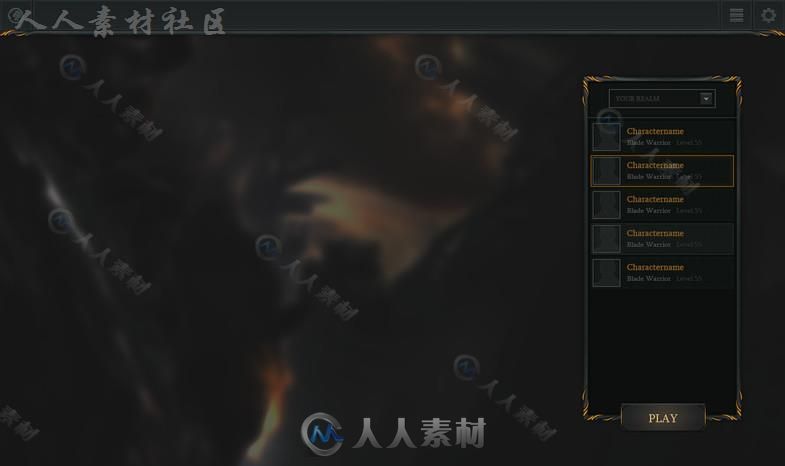 传统的RPG界面UI外皮贴图和材质Unity游戏素材资源