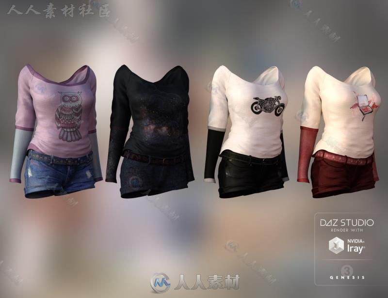 女性性感可爱清凉的夏季服装3D模型合辑