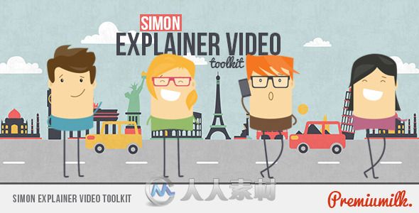 创意卡通解说员展示生活视频动画AE模板 Videohive Simon Explainer Video Toolkit