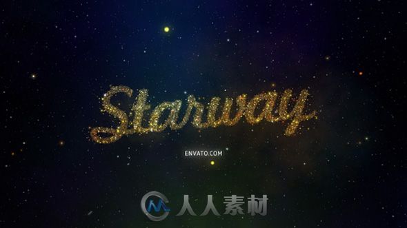 梦幻太空美丽繁星粒子组合照片显示幻灯片AE模板Videohive StarWay Space Slidesho...