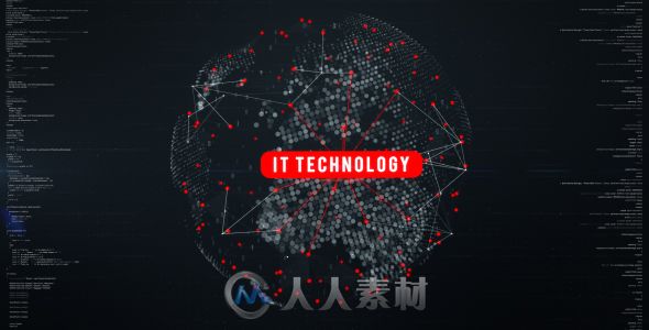 创意炫酷数字科技点线链接地图动画展示幻灯片AE模板Videohive Digital Globe 1986...