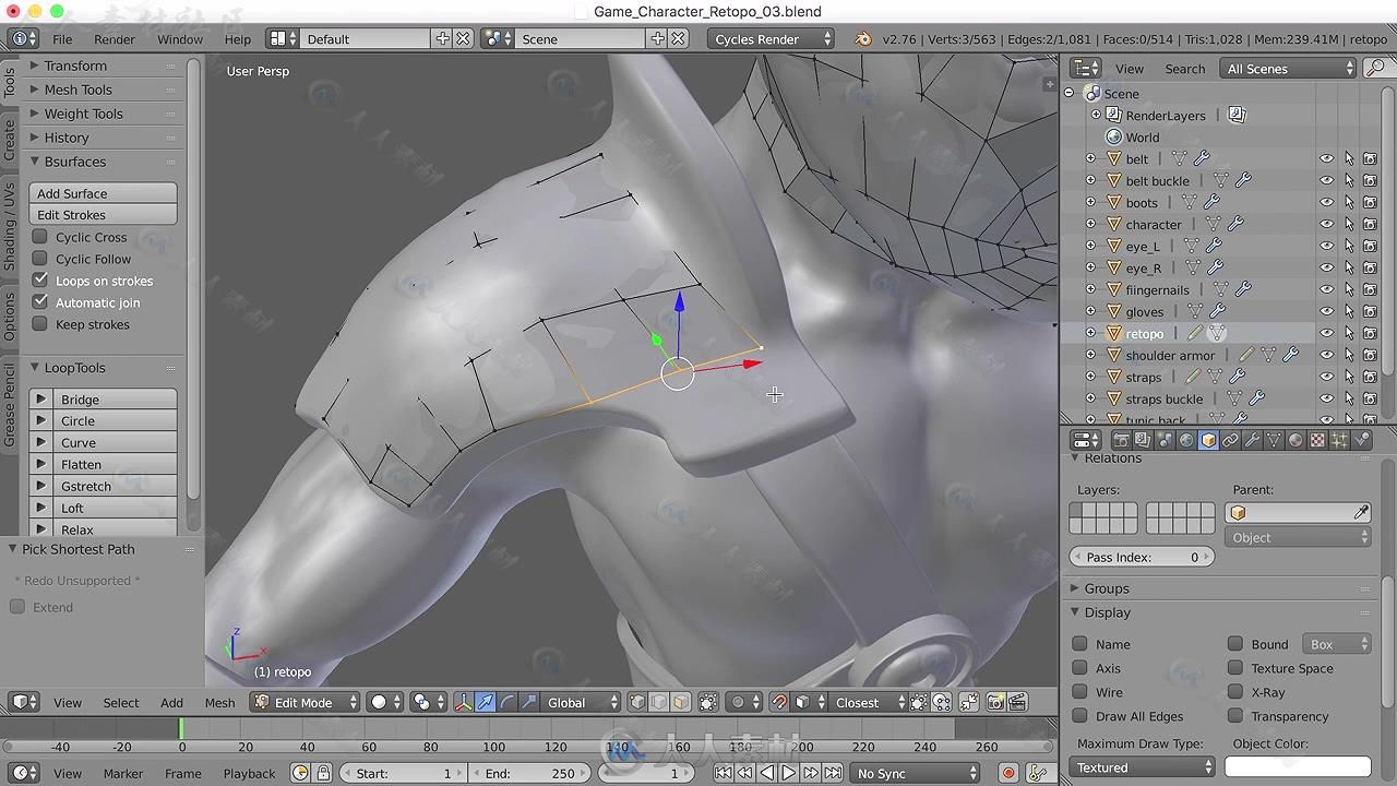 Blender中GreasePencil与BSurfaces工具角色制作视频教程 BLENDER 101 BLENDER311 G...