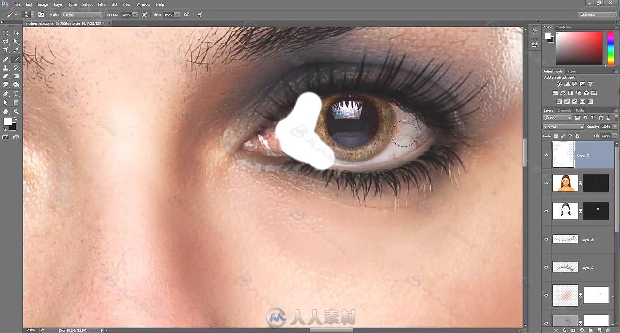 PS人物照片面部快速修饰技巧视频教程 SKILLSHARE ADDING MAKEUP IN PHOTOSHOP