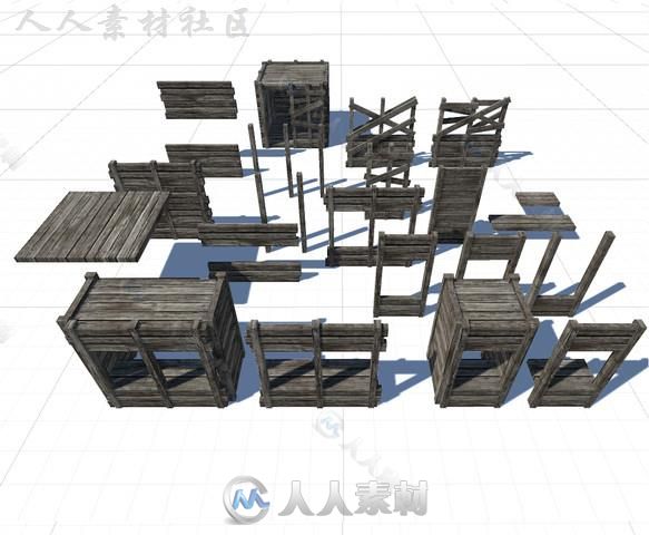 废弃的岛屿上木制的钓鱼码头风景环境3D模型Unity游戏素材资源