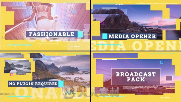 现代美丽色彩缤纷的广播包电视栏目视频包装AE模板Videohive Broadcast Package 19...