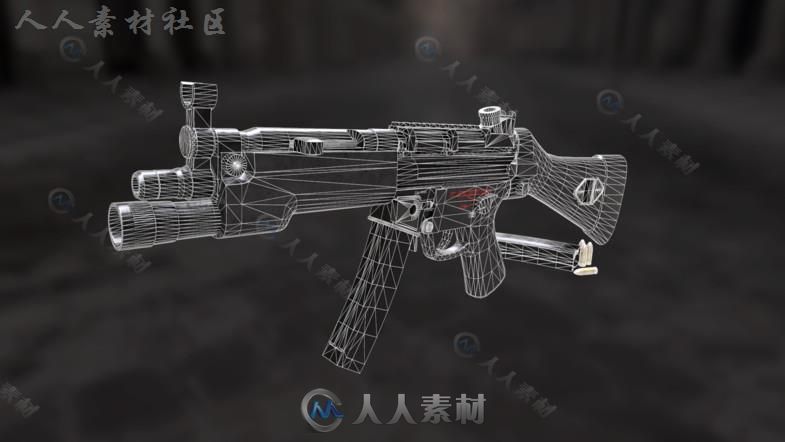 赫克勒-科赫MP5冲锋枪军事武器3D模型Unity游戏素材资源