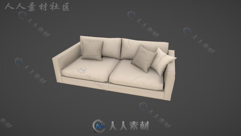 现代风格沙发家具道具3D模型Unity游戏素材资源