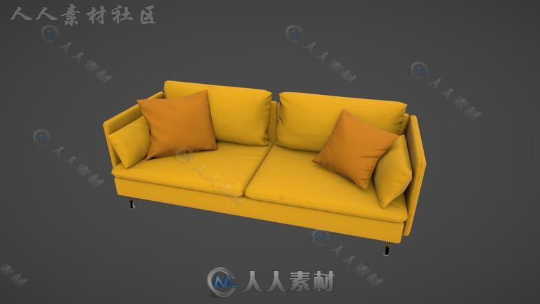 现代风格沙发家具道具3D模型Unity游戏素材资源