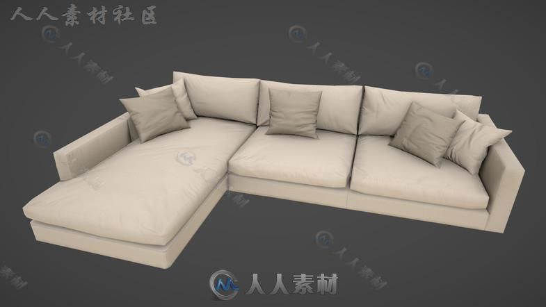 现代风格沙发家具道具3D模型Unity游戏素材资源