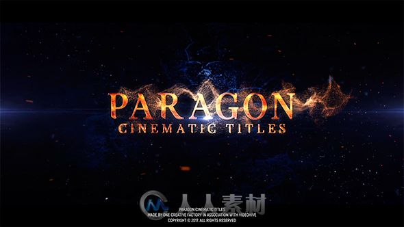 史诗高贵金色粒子文字字幕影视标题展示AE模板Videohive Paragon Cinematic Titles...