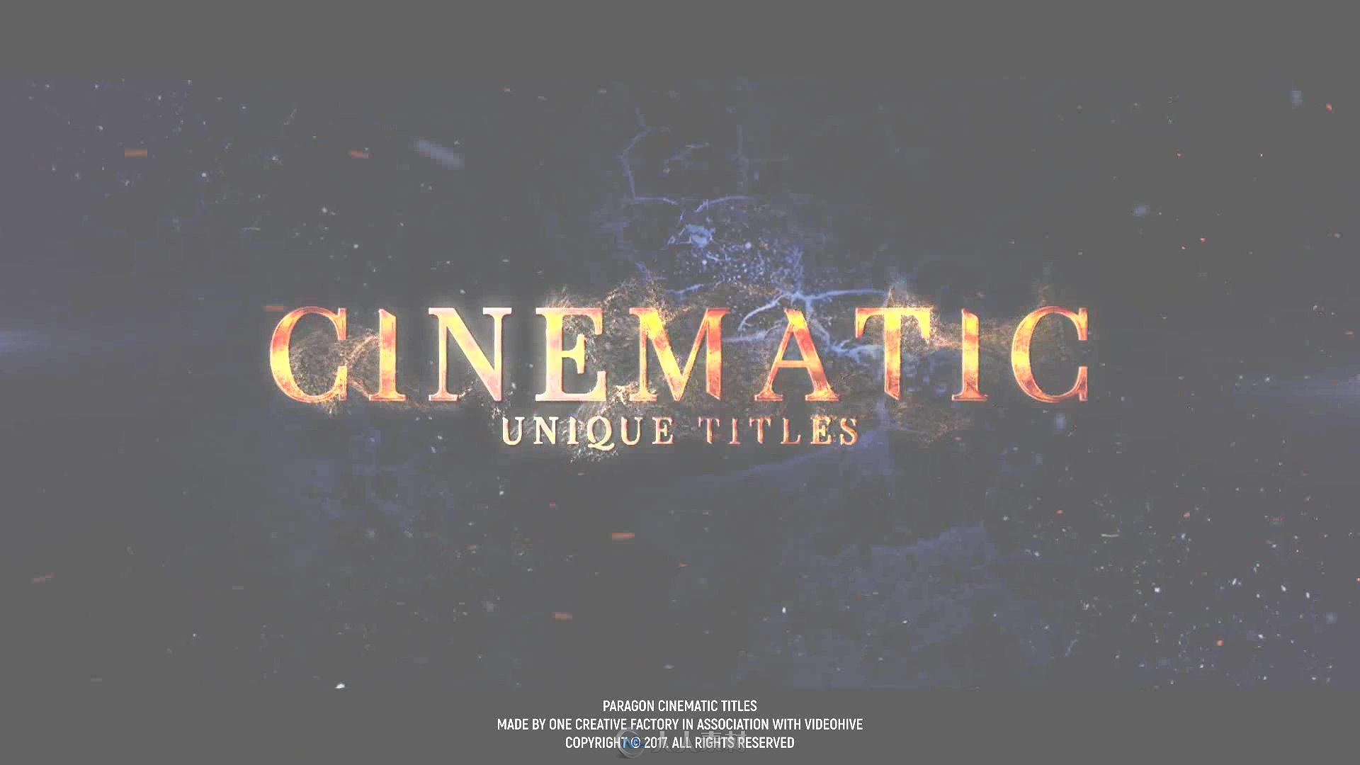 史诗高贵金色粒子文字字幕影视标题展示AE模板Videohive Paragon Cinematic Titles...