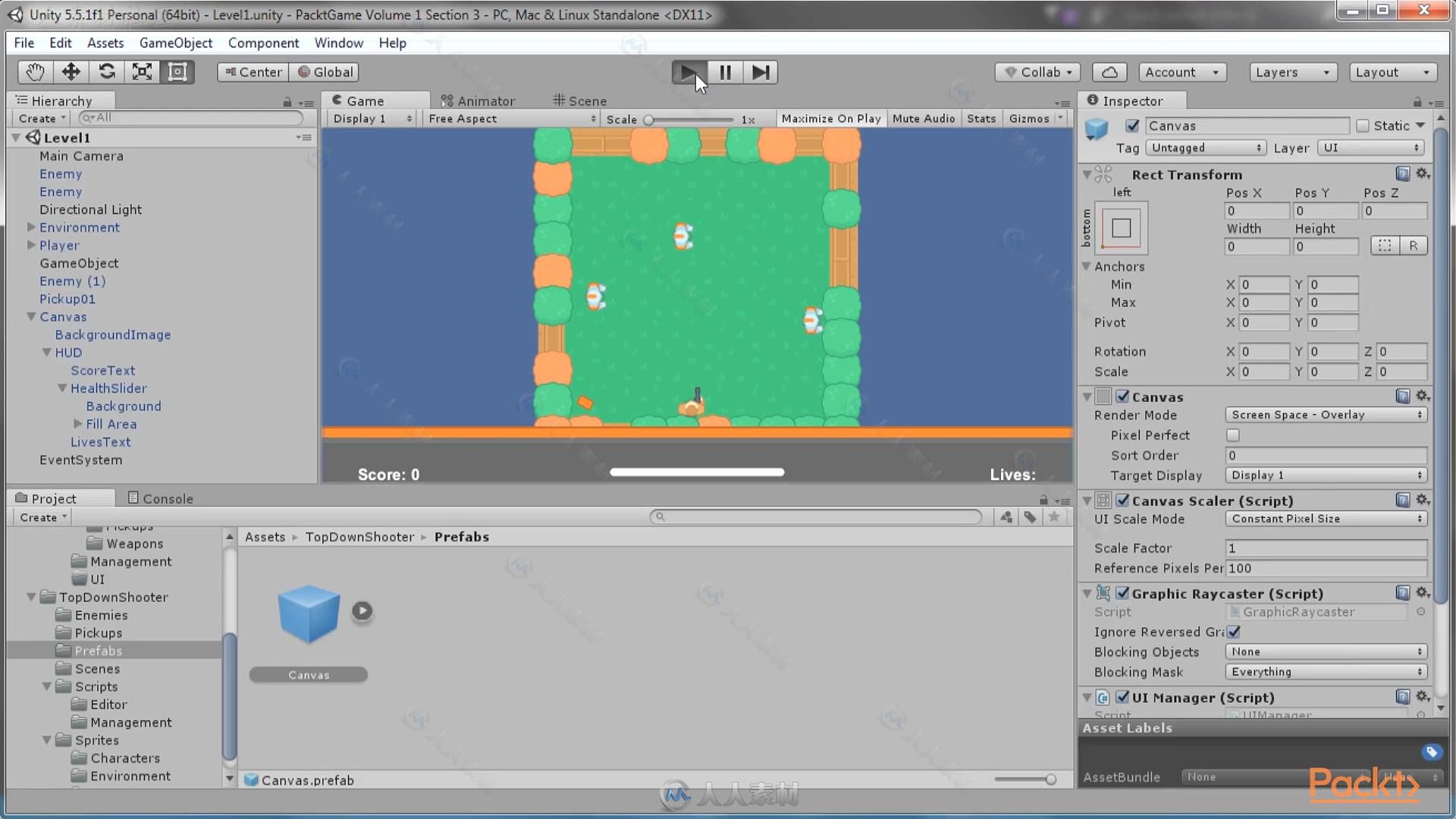 Unity 5中2D游戏框架制作视频教程 PACKT PUBLISHING 2D GAME DEVELOPMENT WITH UNI...