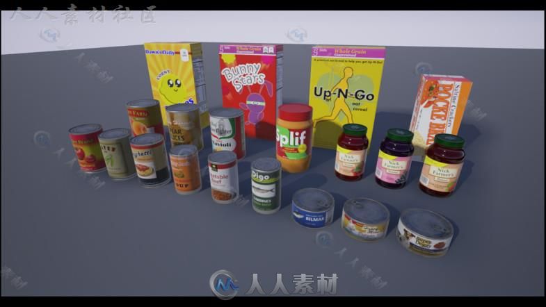 现代食品包装道具3D模型Unity游戏素材资源