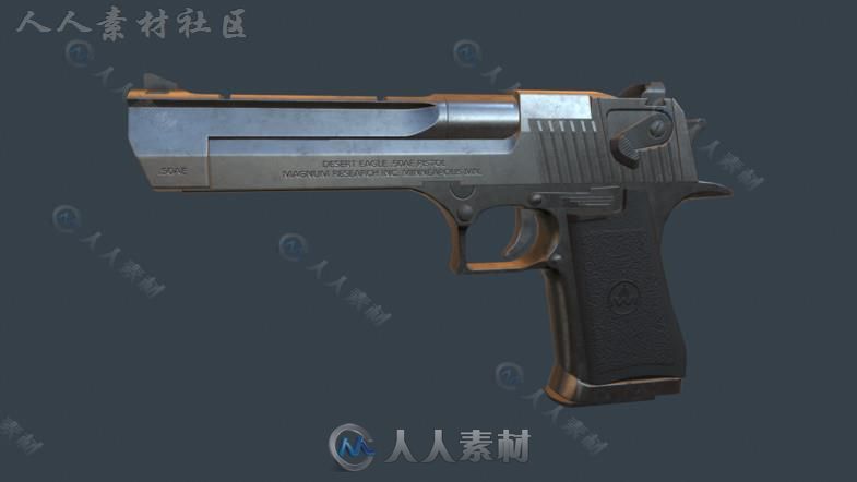 现代手枪武器道具3D模型Unity游戏素材资源