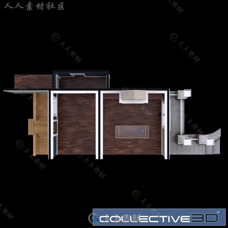 现代完整舒适的客厅室内环境3D模型合辑