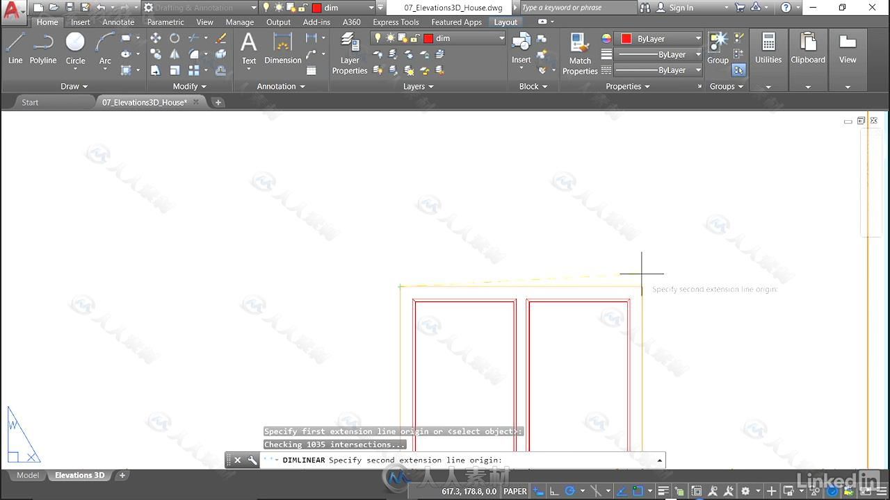 AutoCAD中2D与3D建筑立面技术视频教程 AutoCAD 2D &amp; 3D Elevations