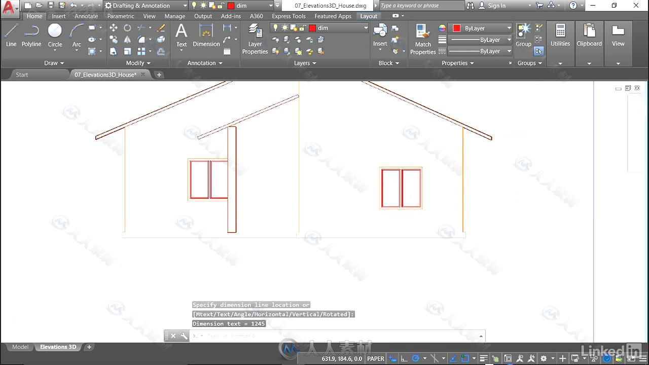 AutoCAD中2D与3D建筑立面技术视频教程 AutoCAD 2D &amp; 3D Elevations