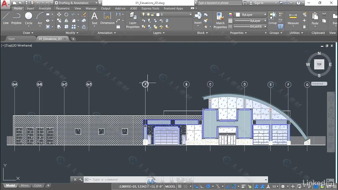 AutoCAD中2D与3D建筑立面技术视频教程 AutoCAD 2D &amp; 3D Elevations