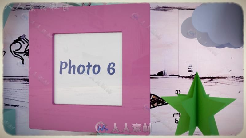 可爱温馨优雅的儿童相册展示幻灯片相册动画AE模板Videohive Baby Slideshow 19488...