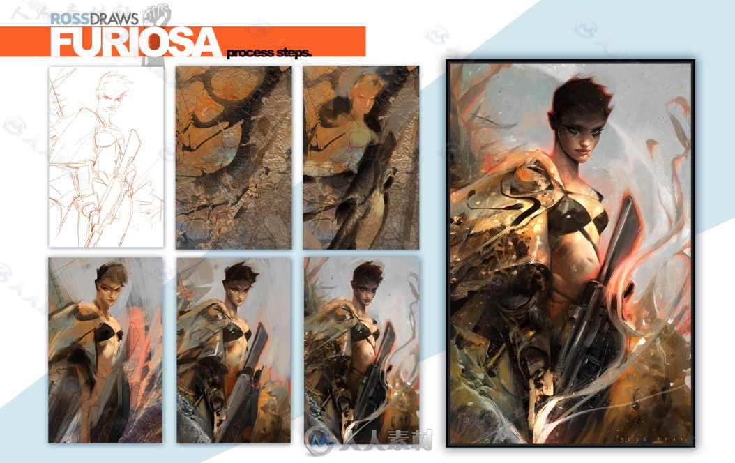 数字艺术手绘纹理笔刷PSD文件合辑 GUMROAD FURIOSA PACKAGE BY ROSS TRAN