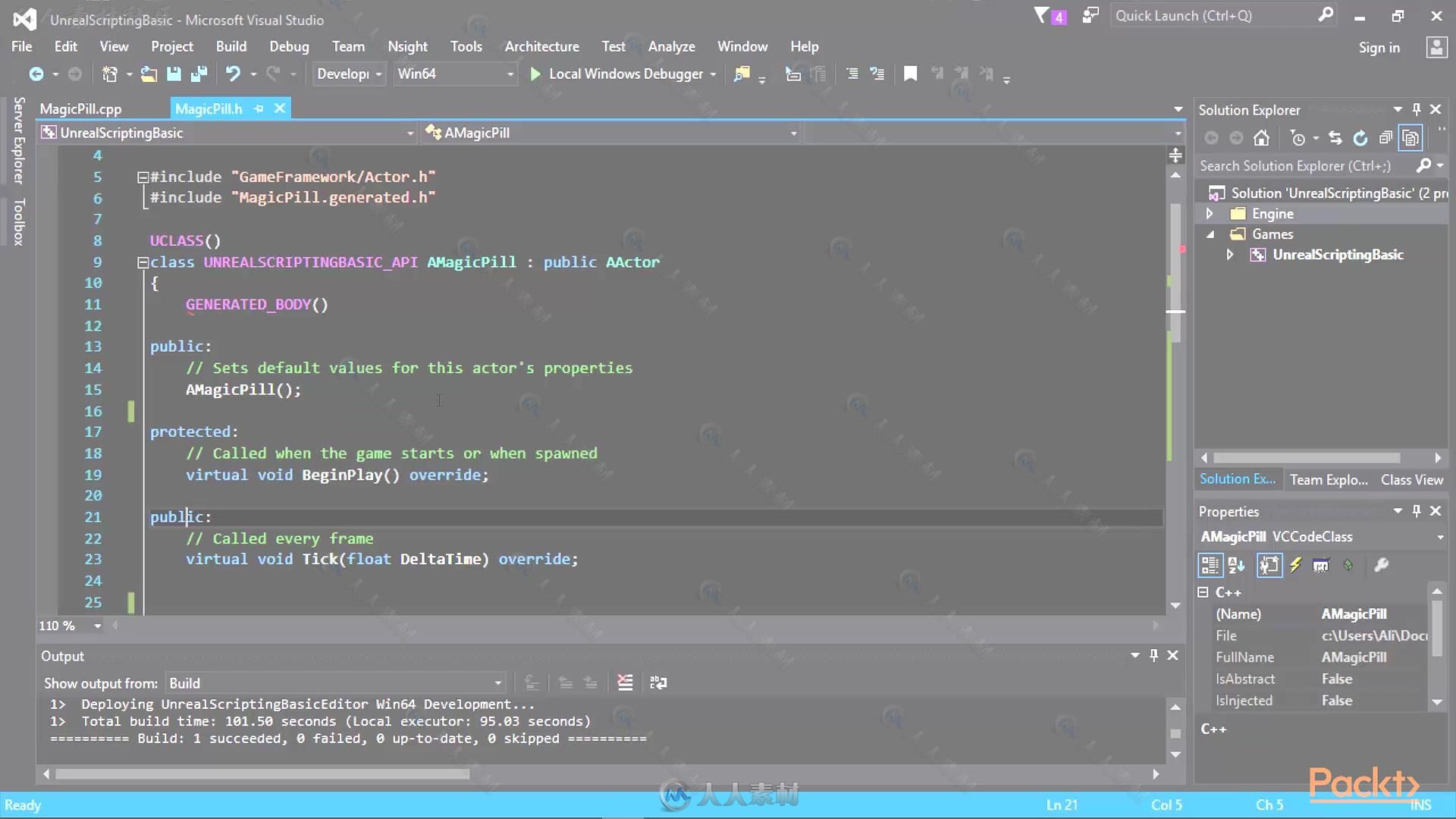 UE4虚幻引擎中C++编程基础训练视频教程 PACKT PUBLISHING BASICS OF CODING WITH U...