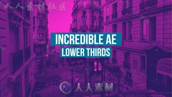 简单优雅扁平化字幕条标题动画展示幻灯片AE模板 Videohive AE Lower Thirds 19367980