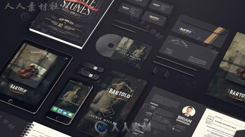 现代时尚黑色视觉设计企业名片展示视频包装AE模板Videohive Black Mock-up Video ...