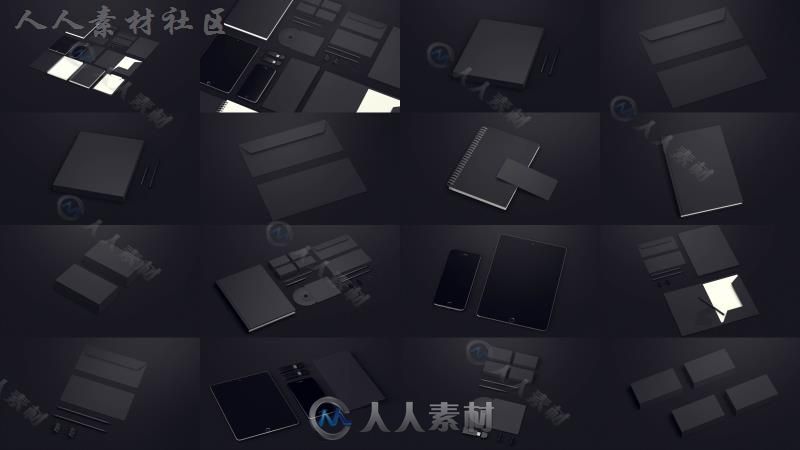 现代时尚黑色视觉设计企业名片展示视频包装AE模板Videohive Black Mock-up Video ...