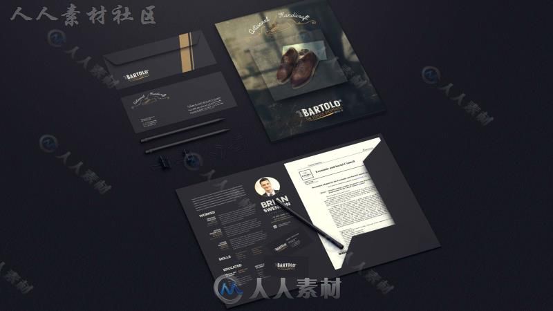 现代时尚黑色视觉设计企业名片展示视频包装AE模板Videohive Black Mock-up Video ...