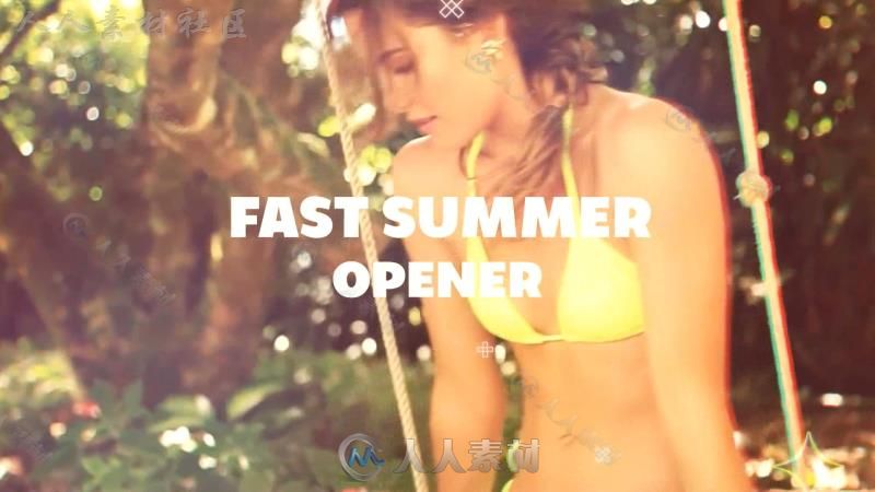 快速动感夏季照片展示幻灯片相册动画AE模板Videohive Fast Summer Opener 20037251