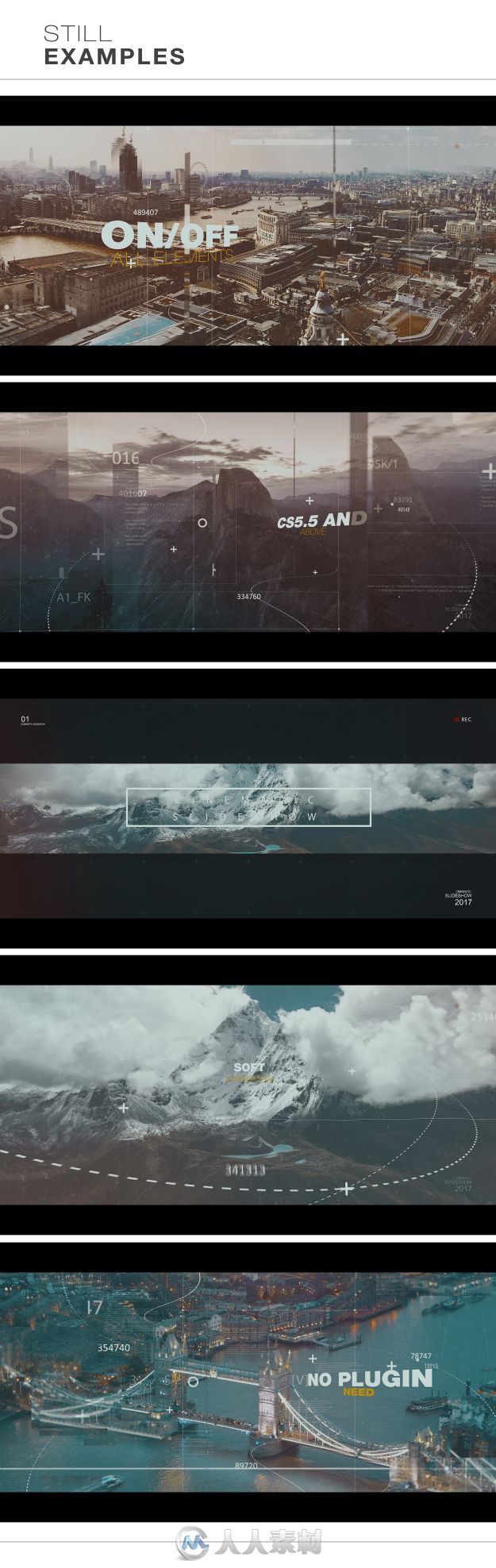 创意镜面效果数字图形视差影视片头视频包装AE模板Videohive Cinematic Inspiratio...