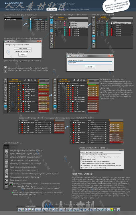 AE插件Layer Groups v1.0 图层分组脚本