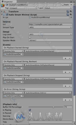 音频流声音脚本Unity游戏素材资源