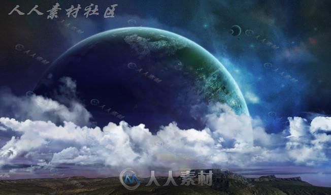 科幻星空中美丽的场景素材