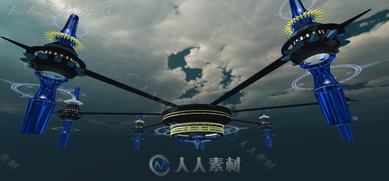 魔幻空中斗兽场幻想环境3D模型Unity游戏素材资源