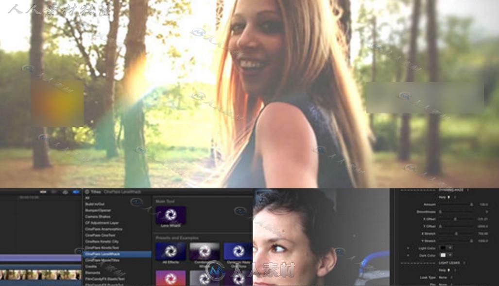 FCPX插件 CineFlare Lens Whack 带40种镜头光晕炫光特效效果预设