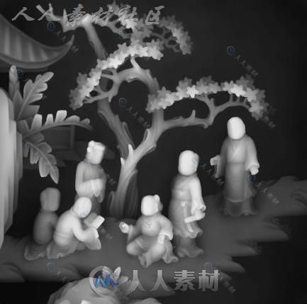 精选84张人像灰度图素材C4D贴图材质