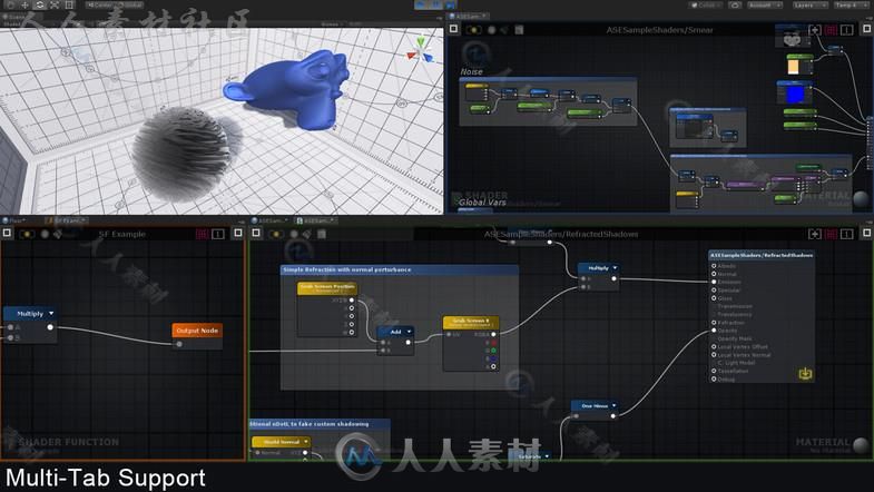 基于节点的着色器创建工具脚本编辑器扩充Unity游戏素材资源