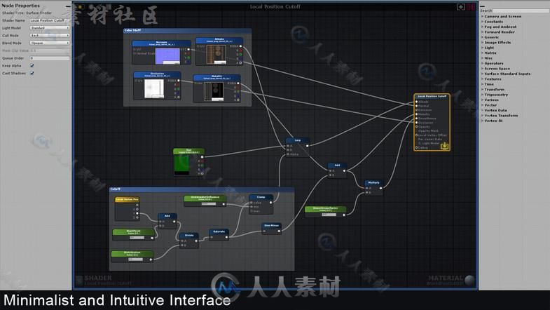 基于节点的着色器创建工具脚本编辑器扩充Unity游戏素材资源