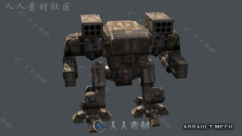 突击战斗机甲机器人角色3D模型Unity游戏素材资源