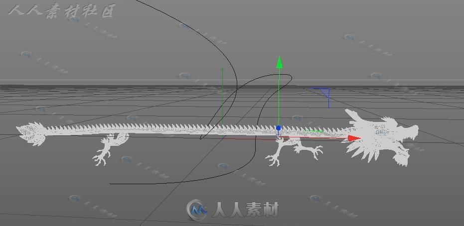 逼真的金龙飞舞C4D工程文件