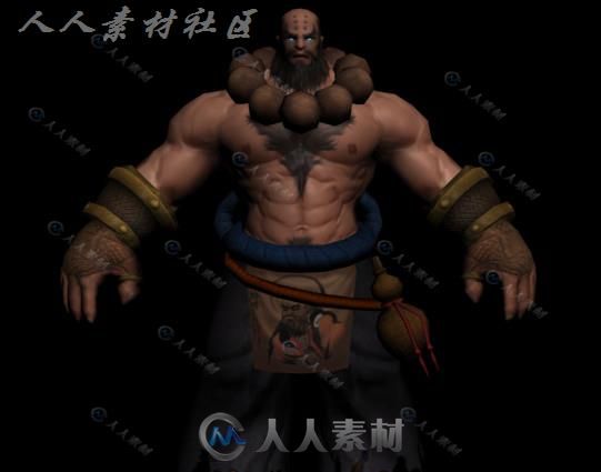 魔幻鲁智深和尚角色3D模型