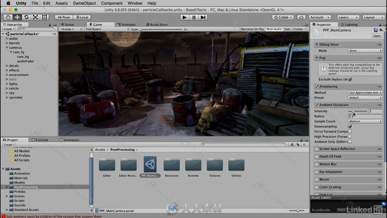 Unity游戏纹理照明特效技术视频教程 Cert Prep Unity Materials Lighting and Effects