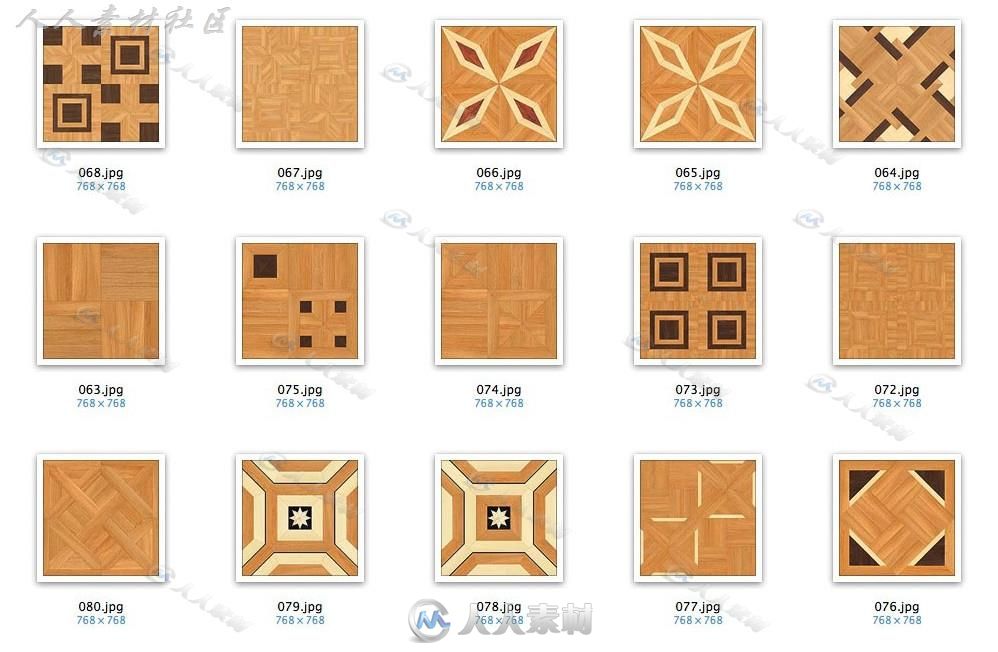 90个高大上的拼花木地板C4D贴图素材