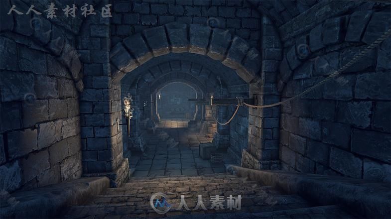 中世纪冬季堡垒环境3D模型Unity游戏素材资源