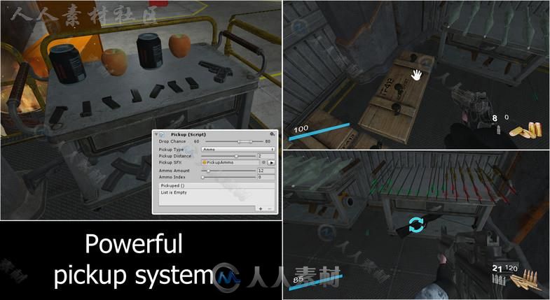 强大灵活简单的高级射击系统完整项目Unity游戏素材资源