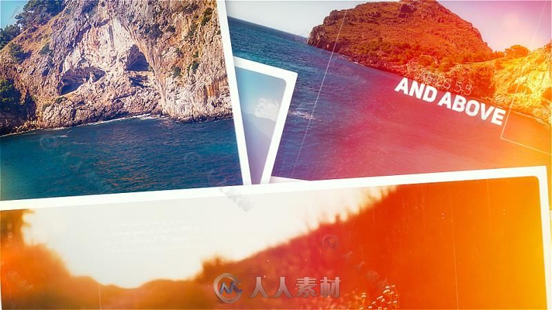 绚丽光斑优雅时尚文字照片展示幻灯片相册动画AE模板Videohive  Inspire Frames 20...