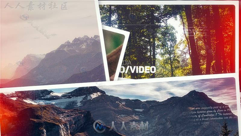 绚丽光斑优雅时尚文字照片展示幻灯片相册动画AE模板Videohive  Inspire Frames 20...