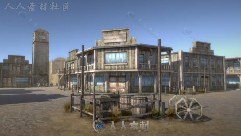 西部城镇环境3D模型Unity游戏素材资源