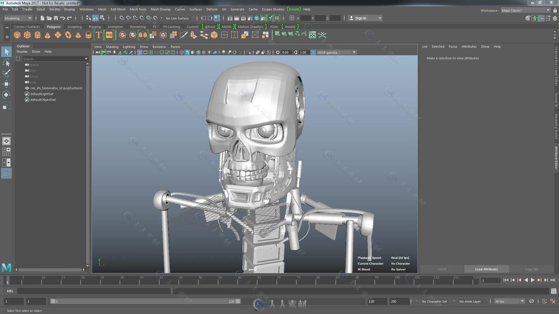 Maya终结者金属骷髅实例制作视频教程 CMIVFX TEXTURING AND LOOK DEV FOR GRAPHIC ...